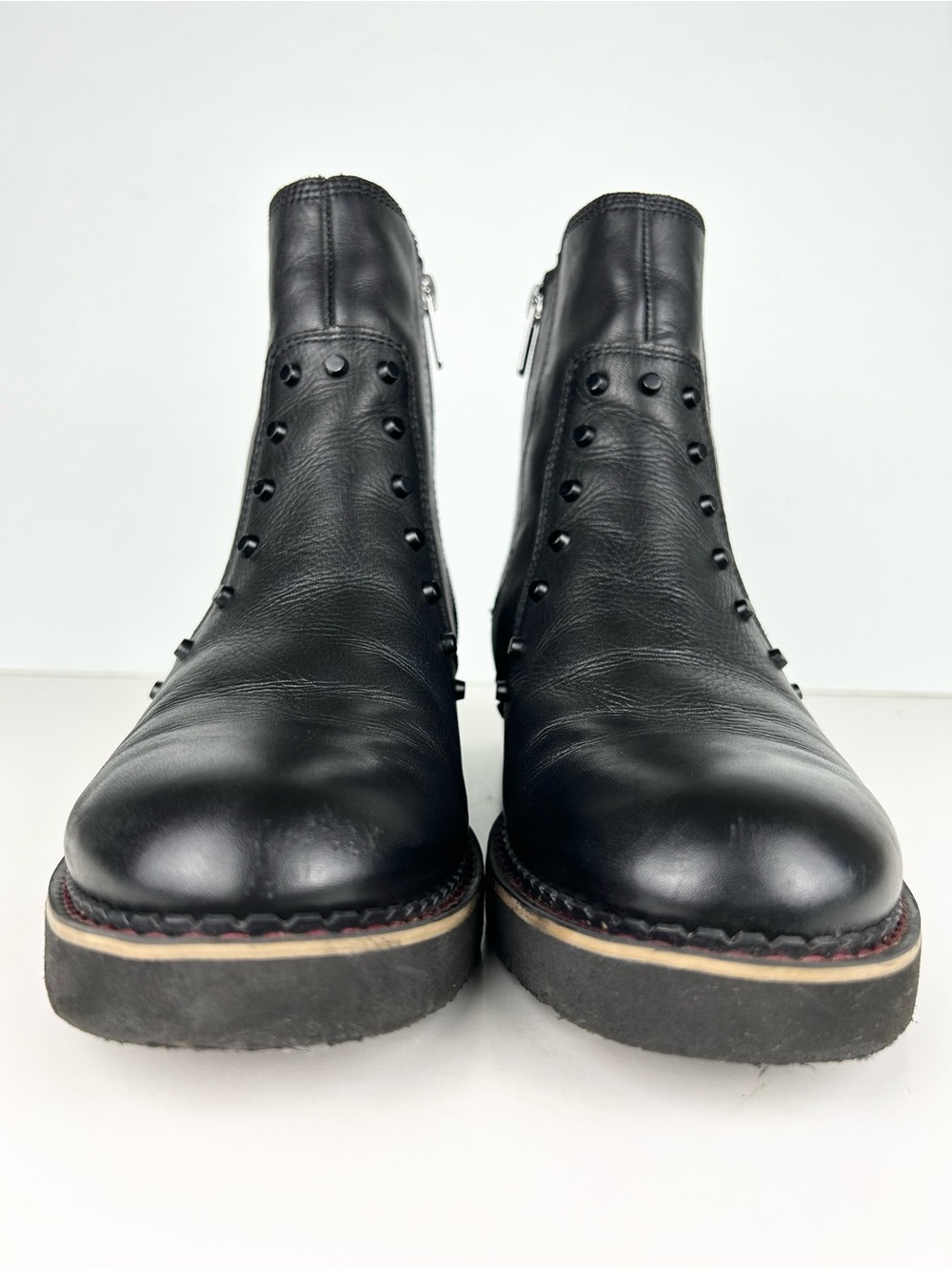 Pikolinos Vicar Chelsea Black Leather Side Zip Studded Ankle Boots EU 39 - Picture 2 of 15